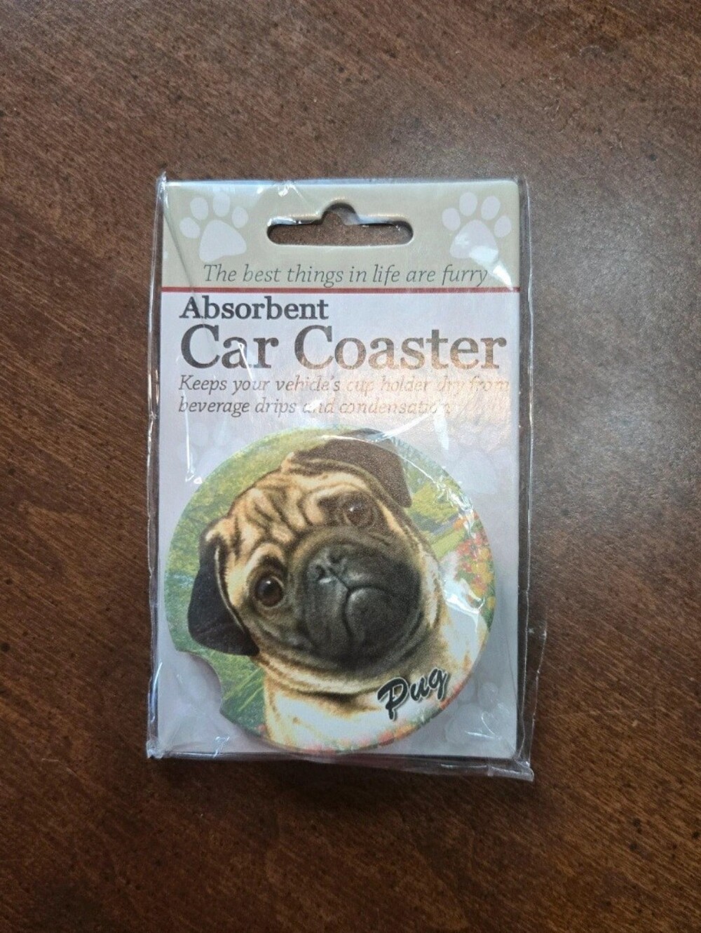 *SALE* New Pug Dog Car Cup Ceramic Drink Coaster Collectable